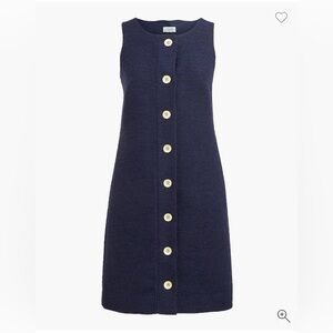 J. Crew Navy Midi Dress with Button Detail